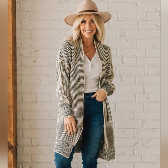 🎂 Ruby Claire Chunky Knit Oversized‎ Drop Shoulder Long Cardigan Large - Picture 1 of 13